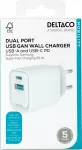 Telefoni laadija Deltaco USBC-AC159, USB Type A/USB Type-C, valge v., 35 W