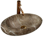 Kahjustatud pakendiga toode. Vannitoa kraanikauss Rea Stone Roxy B, keraamiline, 49 cm x 31 cm x 13.5 cm, pruun v.