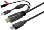 Kaabel Vivolink PROUSBCHDMIUSBB7.5-CHARGE HDMI Male, USB-C Female/USB-C Male/USB-B Male, 7.5 m, must v.