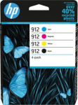 Printerikassett HP 912 4-Pack, kollane v./must v./fuksia (magenta) v.