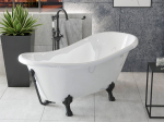 Vann, teisaldatav Besco Otylia, 160 cm x 77 cm x 70 cm, ovaalne, valge/must