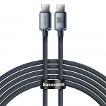 Juhe Baseus Crystal Shine Series, USB-C, 200 cm, must v., 100 W