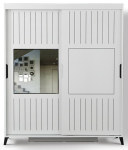 Riidekapp Kalune Design Pasific Home Fuga 150, valge v., 150 cm x 60 cm x 216 cm, peegliga