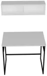 Kirjutuslaud ja riiul Kalune Design Gama 541HDL1106, 90 cm x 60 cm, 75 cm, valge v./must v.