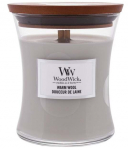 K&uuml;&uuml;nal, l&otilde;hna WoodWick Warm Wool, 65 h, 275 g, Valge v./Hall v.