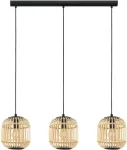 Valgusti rippuv Eglo Bordesley 43217, E27, 3 x 28 W, puidu v. / must v.
