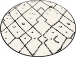 Vannitoa p&otilde;randamatt Foutastic Dalmata 359CHL4591, valge v./must v., 120 cm x 120 cm, &Oslash; 120 cm