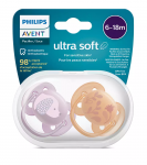 Lutt Philips Avent Ultra Soft Deco, alates 6 kuust, oranž/roosa