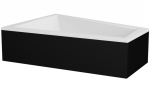 Vann, sisseehitatav Besco Intima, 125 cm x 180 cm x 41.5 cm, vasakpoolne, valge/must