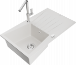 K&ouml;&ouml;givalamu koos kraaniga Mexen Cesar Flora, graniit, 77.5 cm x 47 cm x 20 cm, valge/h&otilde;be