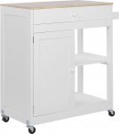 Ratastega riiul Beliani Trapani, valge v., 44 cm x 75 cm x 87 cm