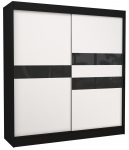 Riidekapp ADRK Batia 200, valge v./must v., 61 cm x 200 cm x 215 cm