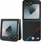 Telefoni &uuml;mbris BMW Carbon Tricolor, Samsung Galaxy Z Flip 6, must v.