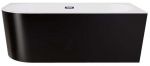 Vann, teisaldatav Besco Zoya Black&White, 170 cm x 80 cm x 59 cm, parempoolne, valge/must