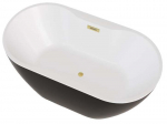 Vann, teisaldatav Besco Navia Black&White, 160 cm x 80 cm x 60 cm, ovaalne, kuldne/valge