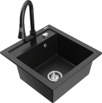 K&ouml;&ouml;givalamu koos kraaniga Mexen Vito, vaik/graniit, 49 cm x 52 cm x 21 cm, must