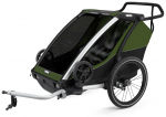 Jalgrattahaagis lastele Thule Chariot Cab Double, plastik/pol&uuml;ester/metall, roheline