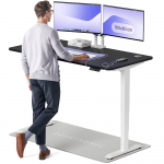 Kirjutuslaud reguleeritava k&otilde;rgusega Desktronic HomePro, 160 cm x 80 cm, 61 - 125.5 cm, valge v./must v.
