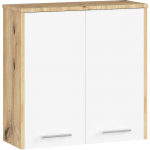 Seina vannitoakapp Akord Fin 2D, valge v./artisan oak, 22.9 cm x 60.4 cm x 60 cm