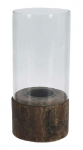 K&uuml;&uuml;nlahoidja Mondex Tea Light, klaas, &Oslash; 9 cm, 19 cm, l&auml;bipaistev/pruun