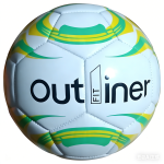 Jalgpallipall Outliner, 4 suurus, valge v./kollane v./roheline v.