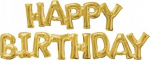 Fooliumist &otilde;hupall, komplekt t&auml;hestik Teka Happy Birthday, kuldne v.
