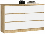 Kummut Akord Furniture Factory K120, valge v./artisan oak v., 77 cm x 120 cm x 40 cm