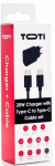 Telefoni laadija Toti, USB Type C, 100 cm, must v., 20 W