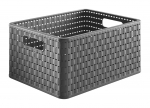 Hoiukast, transportimiseks/t&ouml;&ouml;riistadele/esemete hoidmiseks Rotho 1115308853, 18 l, antratsiit, 36.8 x 27.8 x 19.1 cm