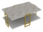 Kohvilaud Kalune Design Polka, kuldne v./valge v., 91.5 cm x 61.5 cm x 36.6 cm