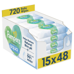 Niisked salvr&auml;tikud beebidele Pampers, Harmonie aqua, 15 x 48 tk.