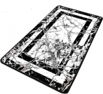 Vannitoa p&otilde;randamatt Foutastic Marmor 359CHL4378, valge/must, 100 cm x 80 cm