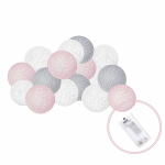 J&otilde;ulutuled Springos CL0035, 2.1 m, kollane, 10 LED, Valge/Roosa/Hall