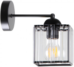 Valgusti seinale Candellux Lighting Glassia, E27, 1 x 40 W, must v.