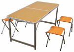 Kokkupandav turistilaud koos toolidega Besk, pruun v./h&otilde;be v., 120 cm x 60 cm x 55 - 70 cm