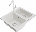 K&ouml;&ouml;givalamu koos kraaniga Mexen Carlos Flora, graniit, 58.2 cm x 47.5 cm x 17.7 cm, valge/h&otilde;be