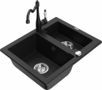 K&ouml;&ouml;givalamu koos kraaniga Mexen Carlos, graniit, 58 cm x 47 cm x 17.7 cm, must