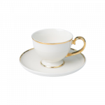 Tass alustassiga Quality Ceramic Prima Gold, kuldne v./valge v., 0.28 l