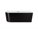 Vann, teisaldatav Besco Zoya, 150 cm x 75 cm x 58 cm, nurga-, valge/must