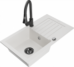 K&ouml;&ouml;givalamu koos kraaniga Mexen Pablo, vaik/graniit, 75.2 cm x 43.6 cm x 16.1 cm, valge