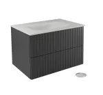 Vannitoakapp valamuga Besco Akya Linea, valge v./kroom v./grafiit v., 52.5 cm x 76 cm x 50.7 cm