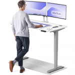 Kirjutuslaud reguleeritava k&otilde;rgusega Desktronic HomePro, 140 cm x 70 cm, 61 - 125.5 cm, valge v./hall v.