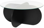 Kohvilaud Nordure Aeris, l&auml;bipaistev v./must v., 75 cm x 75 cm x 35 cm