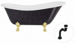 Vann, teisaldatav Besco Otylia Glam, 170 cm x 77 cm x 69.5 cm, ovaalne, kuldne/must