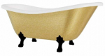 Vann, teisaldatav Besco Otylia Glam, 170 cm x 77 cm x 68.5 cm, ovaalne, kuldne/must