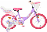 Lisaratastega laste jalgratas, laste Volare Unicorn CB 4EG, violetne v., 16"