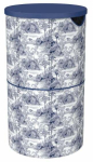 Pesukorv Ordinett Kyoto, 74 l, sinine v./valge v., 38 cm x 38 cm x 65 cm