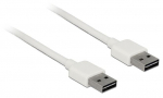 Juhe Delock USB-A - USB-A USB 2.0 A male, USB 2.0 A male, 0.5 m, valge v.
