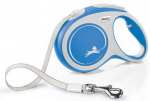 Automaatne jalutusrihm Flexi New Comfort Tape, sinine v./valge v., L 8m