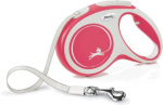 Automaatne jalutusrihm Flexi New Comfort Tape, valge v./punane v., L 8m